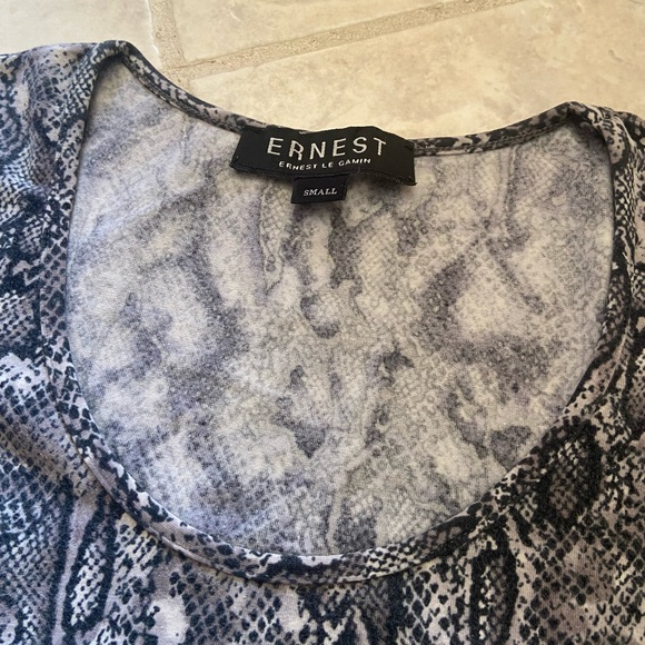 ERNEST LE GAMIN France Tee Top Snake Grey Gray Black XS S Small Extra Small - Picture 3 of 3